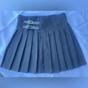 No Boundaries Black Pleated Skirt w/Buckles